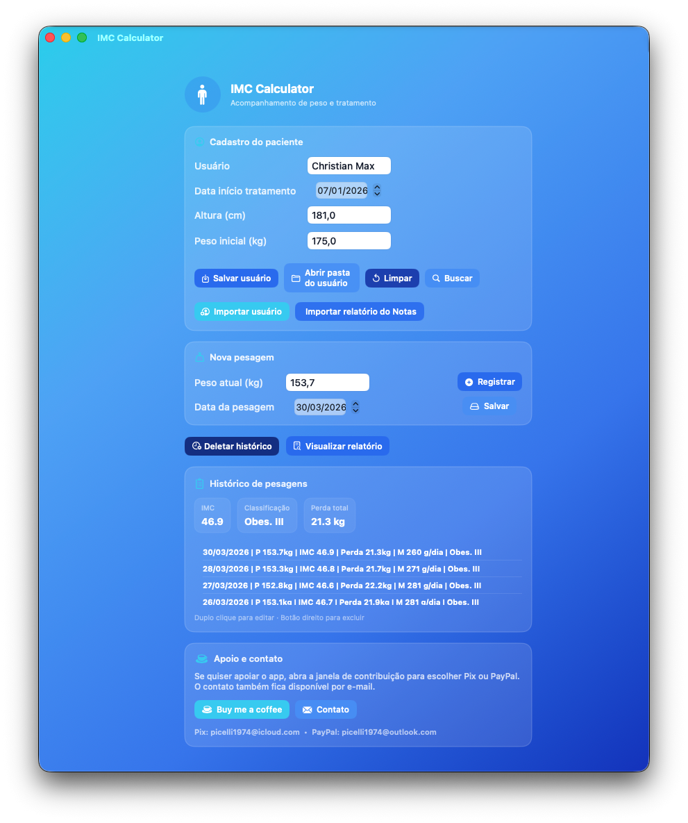 Screenshot do IMC Calculator
