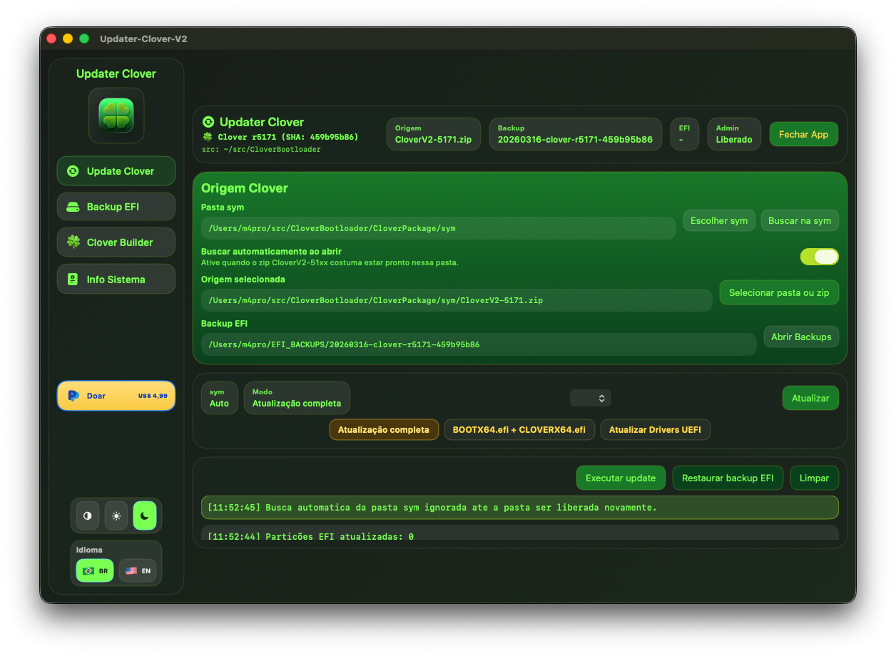 Updater Clover V2 — Update Clover tab